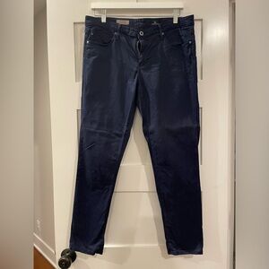 AG Stevie Straight Low Rise Pants in Navy